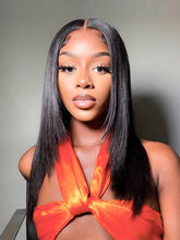 Brooklyn Hair Jet Black Silky Straight Glueless Wig 5x5 Swiss HD Pre-Cut Lace 180% Density 16-18" / Natural Black